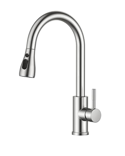 stahlküchenarmatur, satinless steel küchenwasserhahn, modernes design, chrom finish