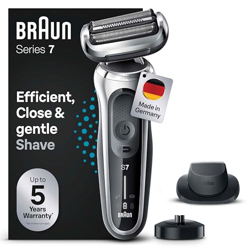 braun series 7 elektrischer rasierer 360 flex mit trimmer, nass-trocken, silber