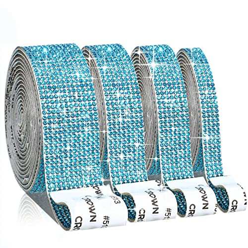eanloly selbstklebende crystal rhinestone borte für bastelarbeiten, dekoration, blau 4x