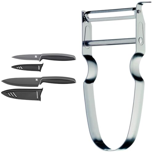wmf messerset 2-teilig mit schutzabdeckung, profigemüse schäler pendel 19 cm
