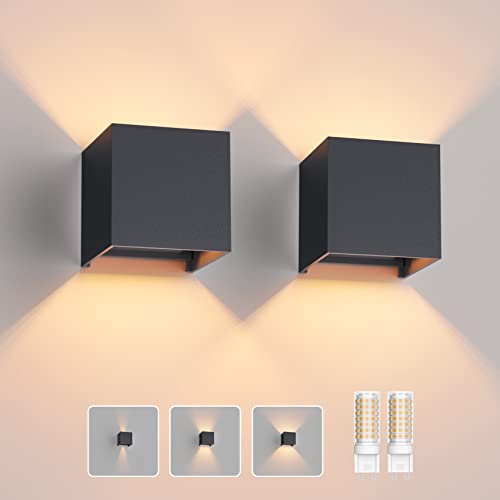 led wandlampe klighten 2er set g9 lampe warmweiß 3000k aluminium adjustable beam indoor outdoor anthrazit