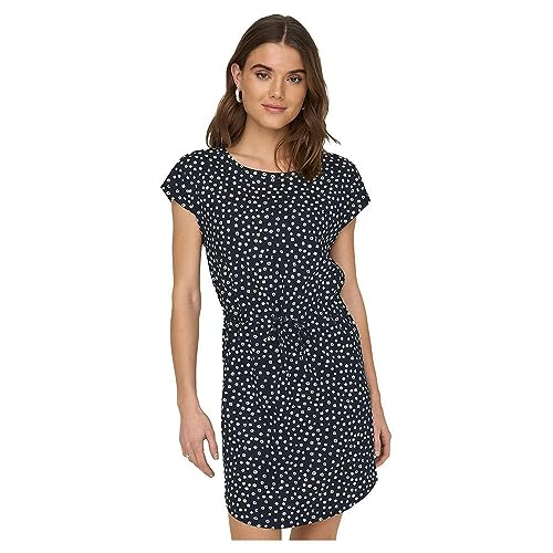 only onlmay s/s kleid damen, blumenmuster, night sky, gr. s