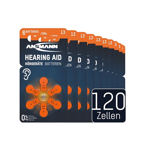Hörgerätebatterien Typ 13 ANSMANN 120 Stück orange PR48 ZL2, bis Nov 2025, Vorrat