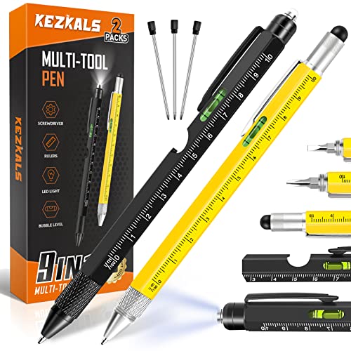 kezkals 2-Pack 9-in-1 Kugelschreiber Geschenke für Männer, Weihnachten, Geburtstag, Valentinstag