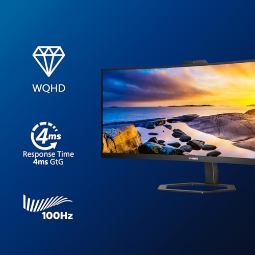 34" curved monitor Philips 34E1C5600HE WQHD 100Hz VA USB-C Webcam HDMI DP