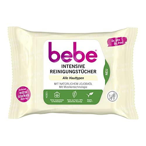 bebe abschminktücher mit jojobaöl, 6 x 25 feuchttücher für gesichtsreinigung, vegan