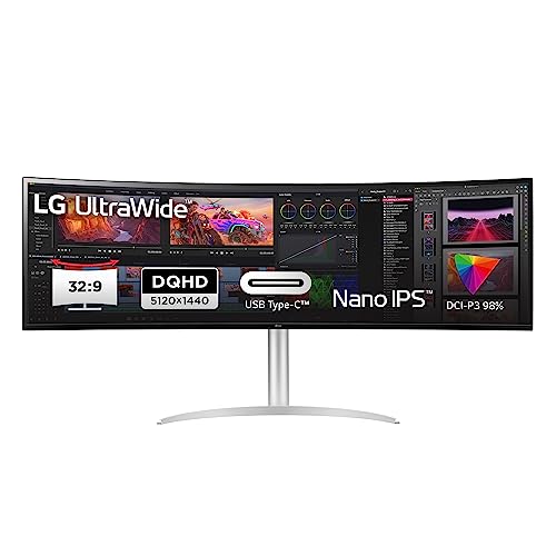 lg electronics 49 inch monitor 49wq95x-w, ed backlight, anti-glare, weiß