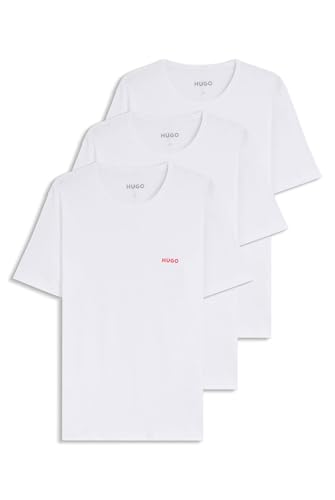 hugo herren t-shirt 3er-pack baumwolle mit logo, schwarz, grau, weiß