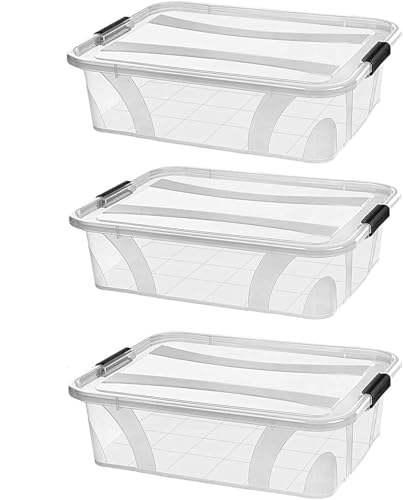 astor24 aufbewahrungsbox groß 3er-set plastikbox lebensmittelecht stapelbar 7 liter