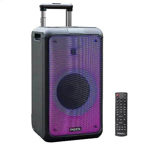 ibiza 8 zoll tragbarer lautsprecher 400w bluetooth usb microsd schwarz mit led-effekt