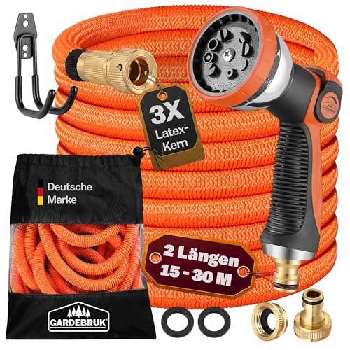 Gartenschlauch 30m flexibel mit Handbrause und Halter