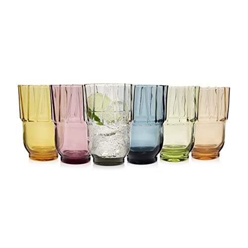 Sänger Casablanca Trinkgläser Set 6er, hohe bunte Wassergläser, 300 ml spülmaschinenfest