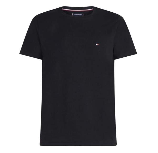 Produktbild: tommy hilfiger herren t-shirt kurzarm schwarz slim fit stretch für 17,95