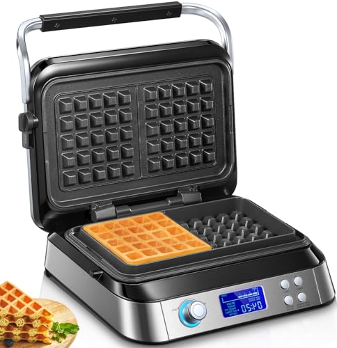 waffeleisen 1600 w doppelwaffeleisen belgische waffeln 5 programme 7 bräunungsstufen