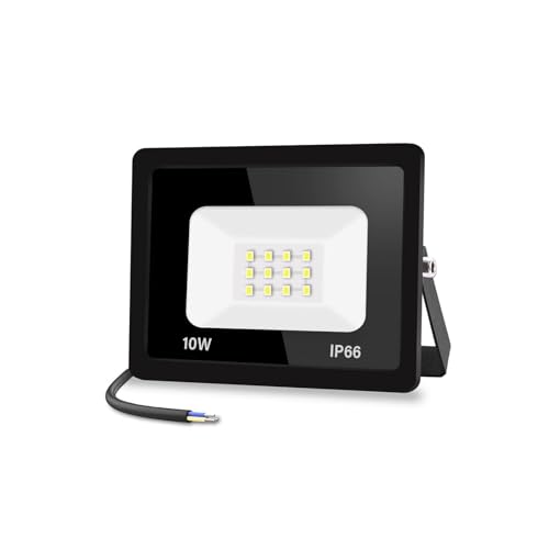 led strahler außen 10W superhell 1000LM 3000K warmweiß IP66 wasserdicht für garten, garage, hotel