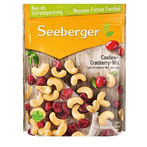 seeberger cashew cranberry mix 400 g knackige cashewkerne glutenfrei vegan