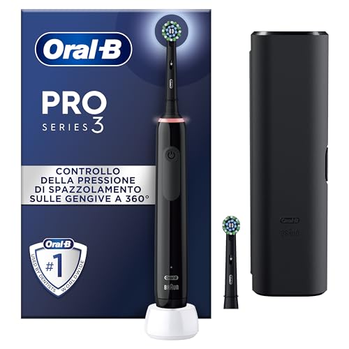 oral-b pro series 3 elektrische zahnbürste, 3 putzmodi, 2 aufsteckbürsten, reise-etui