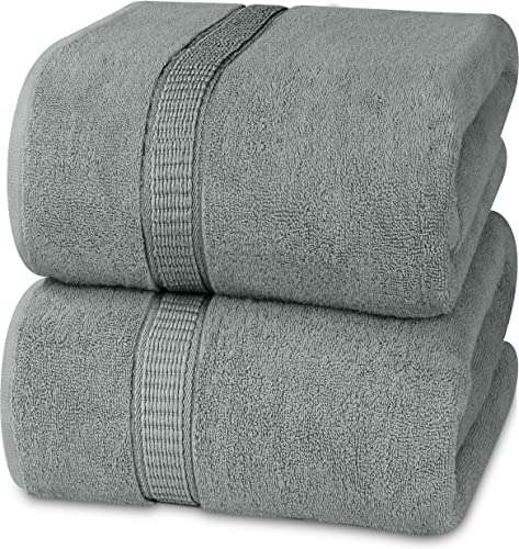 utopia towels 2er set große baumwoll badetücher 90 x 180 cm silber mit aufhänger