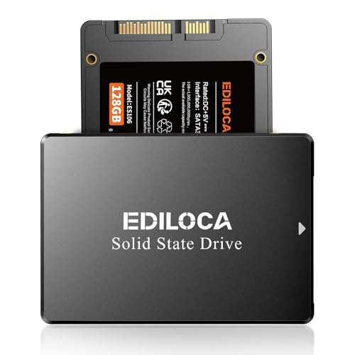 Ediloca 128GB SSD 2.5" SATA III, 550MB/s, 3D NAND TLC, für Laptop & PC