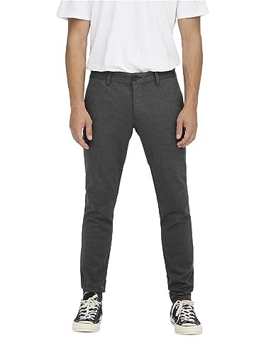 herren chino hose ONLY & SONS ONSMARK 2911 schwarz slim fit stretch 33W 30L