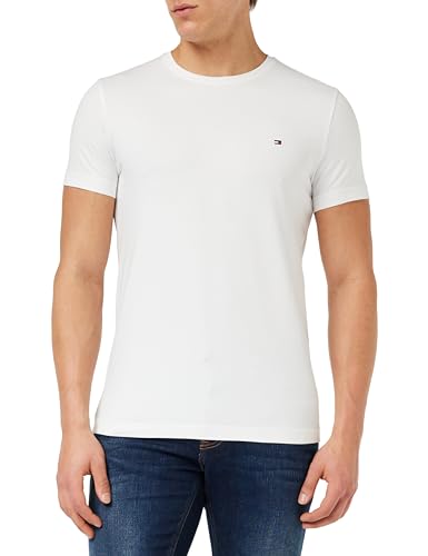 tommy hilfiger herren t-shirt slim fit kurzarm weiß 96% baumwolle gr. xs-3xl