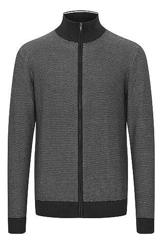 fql lewis herren strickjacke cardigan feinstrick mit reißverschluss schwarz 3xl