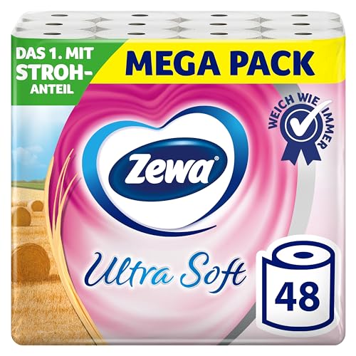 zewa ultra soft toilettenpapier 48 rollen 4lagig mit strohanteil