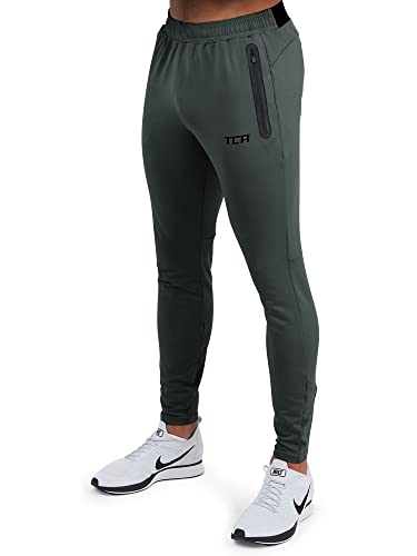 TCA Langarmshirt Herren Sport - Atmungsaktives Laufshirt Dunkelgrün, S