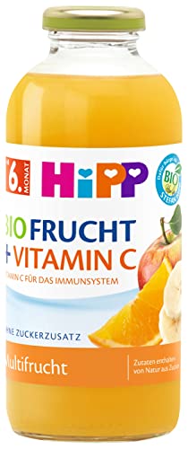 hipp multifrucht babygetränk ab 6 monaten, vitamin c, bio, ohne zuckerzusatz, 6 x 0,5l