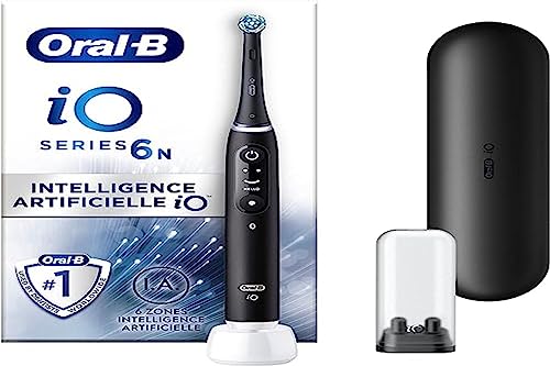 oral-b iO Series 6 Plus elektrische zahnbürste mit 3 aufsteckbürsten, schwarz