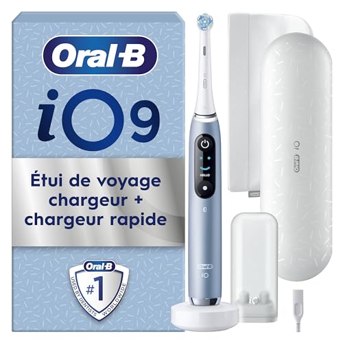 oral-b io series 9 elektrische zahnbürste blau, 1 reisenetzteil, 1 tasche