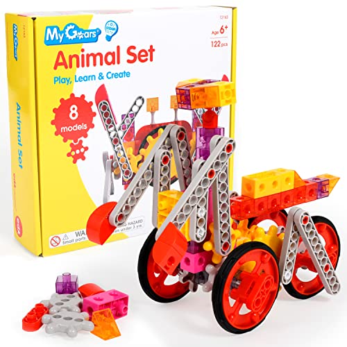 edxeducation zahnrad spielzeugset 122 teile für kinder 4-8 jahre, 8 aktivitäten