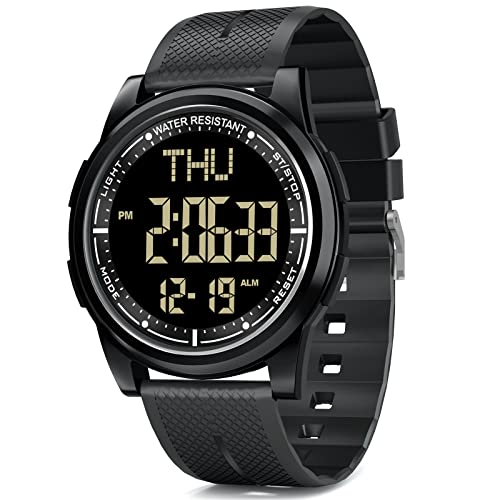 WIFORT digital herren damen uhren, wasserdicht 5ATM sport armbanduhr, ultradünn inkl. wecker und stoppuhr