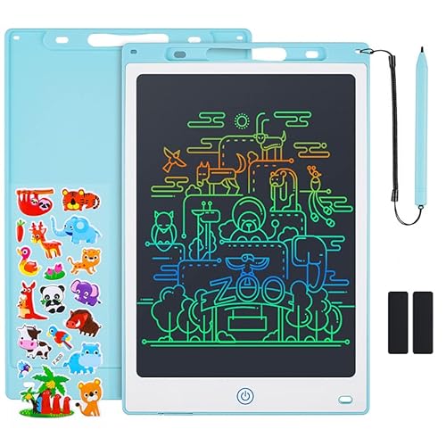 lcd schreibeplatte coolzon 12 zoll maltafel mit sperrfunktion und aufklebern blau