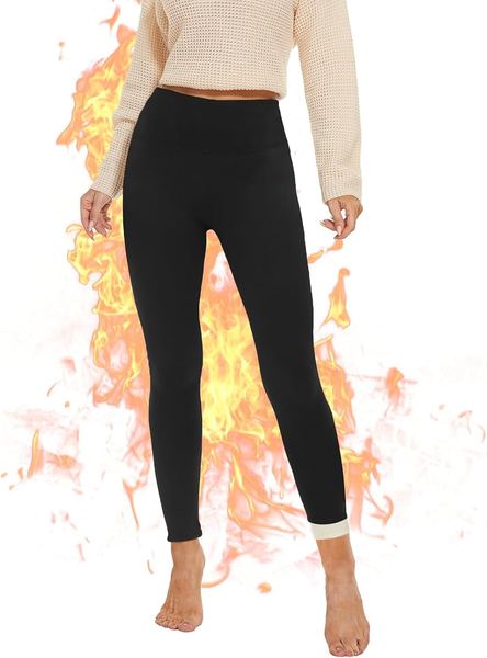 AMIYOYO Thermo Leggings Damen Winter High Waist Hose