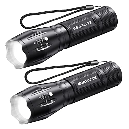 gearlite led taschenlampe 2000 lumen wasserdicht 5 modi 2 stück für camping outdoor