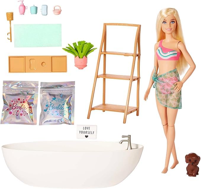 barbie bade-set mit welpe und zubehör, inkl. amazon prime, 14,99 