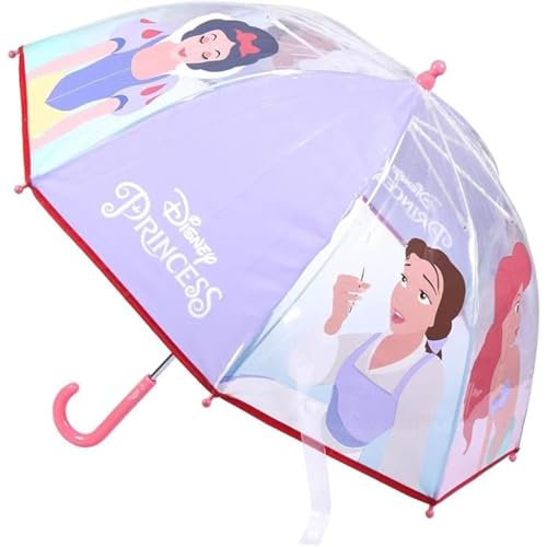 paraguas transparente disney prinzessin mädchen mit antiviento mechanismus lila