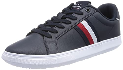 Tommy Hilfiger Herren Sneaker Cupsole Leder Blau (Desert Sky), 40 EU