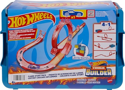 hot wheels trackset feuer-design mit fahrzeug, 16 komponenten, hmc04