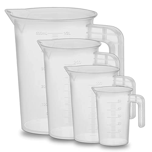 woeieow messbecher set 100ml 250ml 500ml transparent klein mit griff hitzebeständig