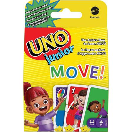 uno junior move spiel mit 3 schwierigkeitsstufen für 4,75 euro statt 9 euro