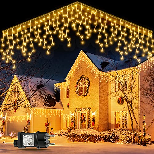 gylefy lichterkette außen 10m 400 led wasserdicht ip65 weihnachtsbeleuchtung warmweiß