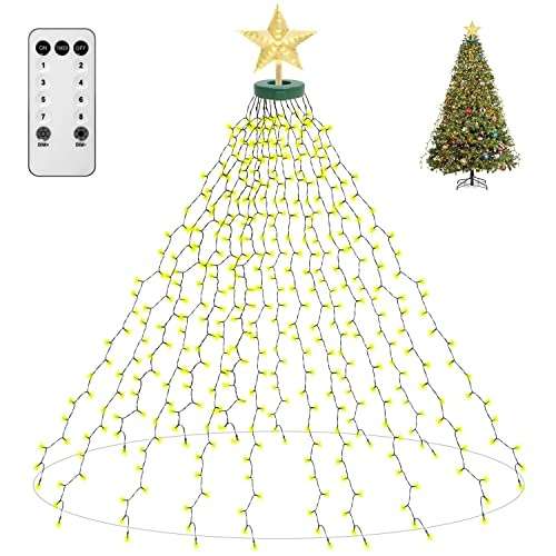 Fnwsja Fairy Lights 400 LEDs, 2m Lichtstreifen mit Fernbedienung, für Weihnachtsbaum, Garten und Party, bunt