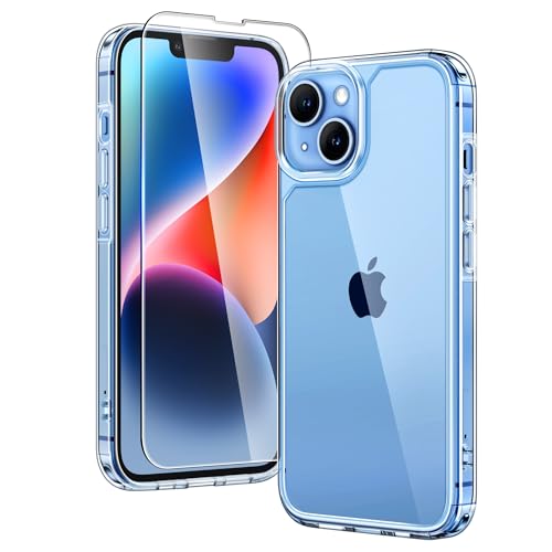 Produktbild: tauri iPhone 14 hülle 6,1 Zoll mit panzer schutzglas, militärstandard, stoßfest, transparent
