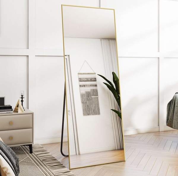 Produktbild: Koonmi standspiegel 140 x 40 cm mit schmalem rahmen für 23,99 euro