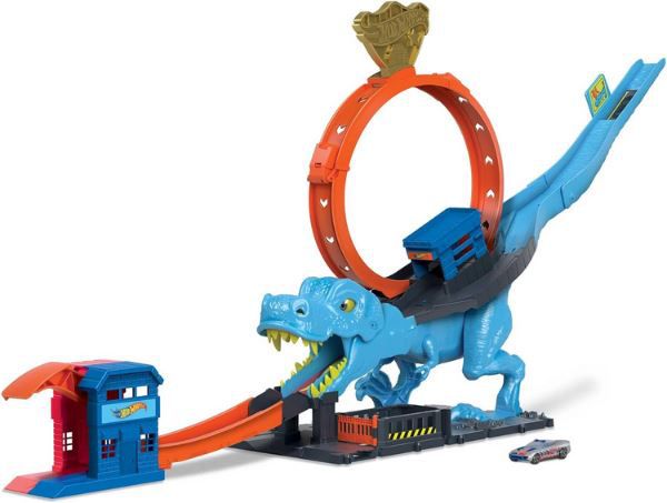 hot wheels autorennbahn t-rex angriff für kinder, neu, 27,99 (statt 34)