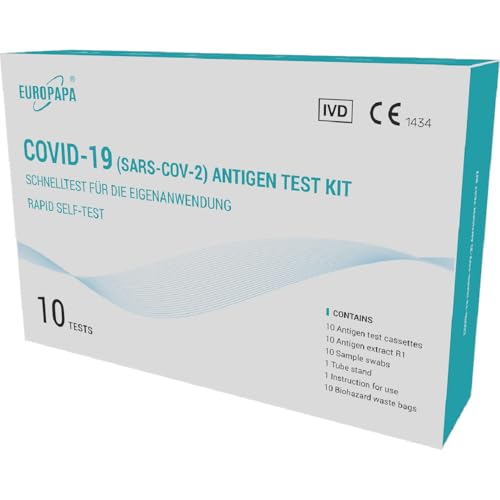 Corona Selbsttest, EUROPAPA Covid-19 Antigentest auf SARS-CoV-2, Einzelverpackt