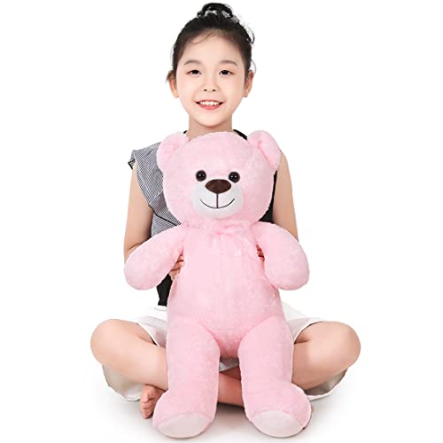 SNOWOLF kuschelbär plüschbär mit knopfaugen, rosa teddybär spielzeug für kinder