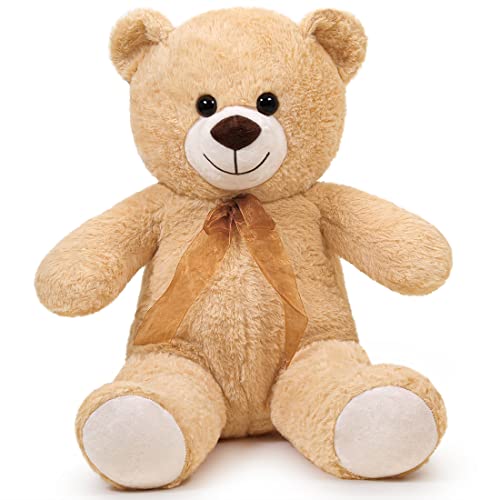 snowolf plüsch teddybär kuschelbär 40 cm hellbraun geschenk für kinder jungen mädchen